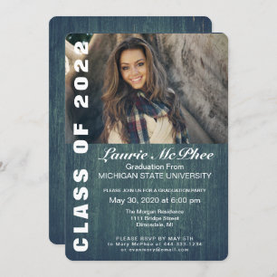 Textured Background Custom Photo Graduate Invitation