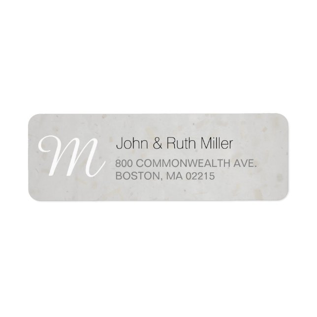 Textured Bamboo Paper 2 Monogram Address Labels (Front)