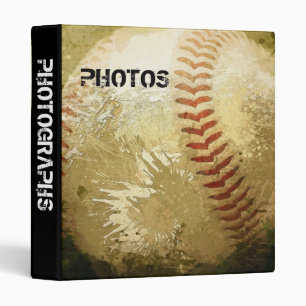 Textured Baseball Painting 1" Scrapbook Binder