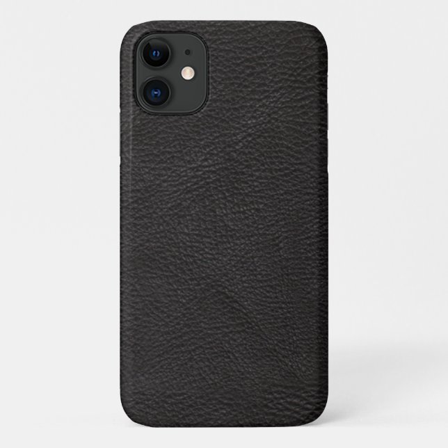 Textured Black Leather Design Case-Mate iPhone Case (Back)