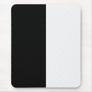 Textured Black White Two Colour Half Stripes Mouse Pad