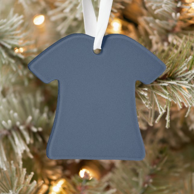 Textured Blue Acrylic Ornament in Fun Shirt Shape (Tree)