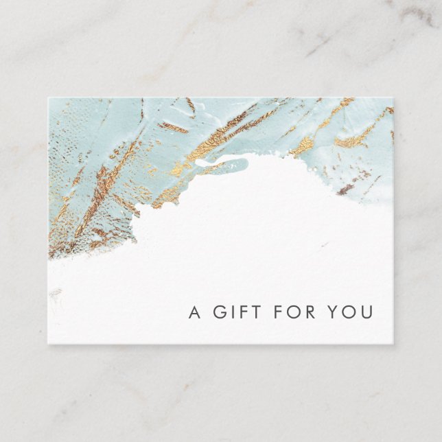 textured blue gold faux foil gift certificate (Front)