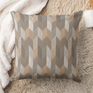 Textured Blue, Yellow, Olive Chevron. Throw Pillow