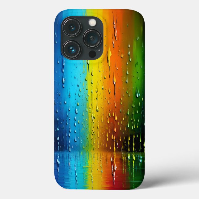 Textured Blue Yellow Orange Green Rainbow Pattern Case-Mate iPhone Case (Back)