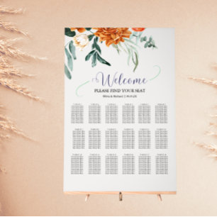 Textured Boho Pampas Grass Wedding Seating Chart 