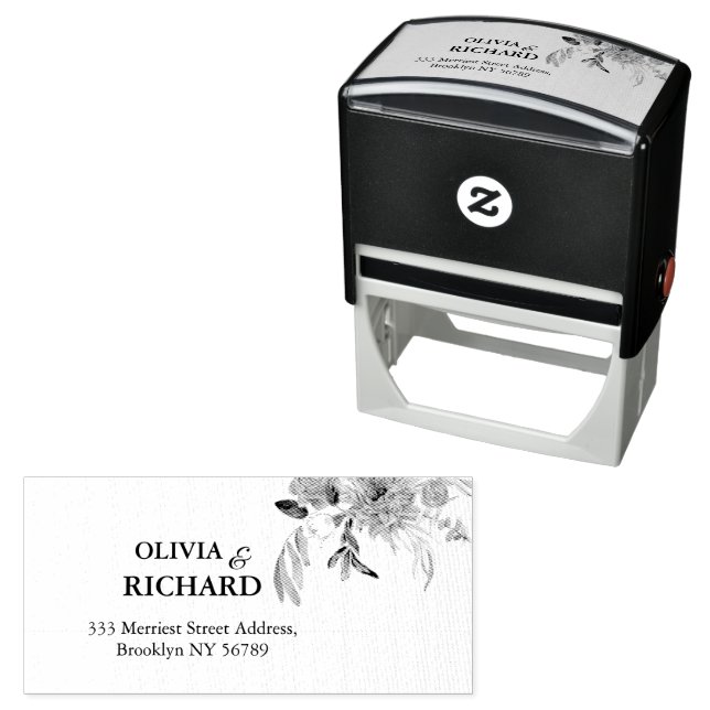 Textured Boho Pampas Grass Wedding  Self-inking Stamp (In Situ)