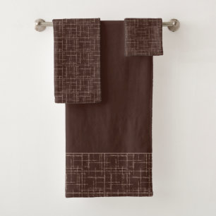 Textured brown. bath towel set