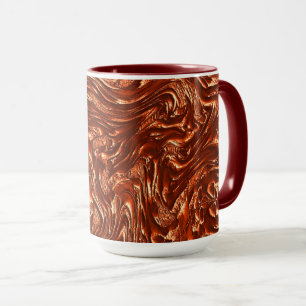 Textured brown terracotta mug