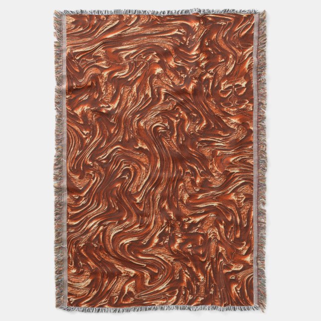 Textured brown terracotta throw blanket (Front Vertical)