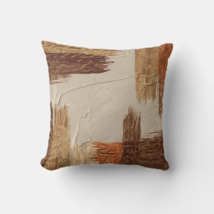 Textured Brush Strokes Warm Neutrals Throw Pillow