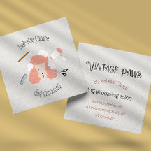 Textured Business Card Vintage Retro Dog Grooming