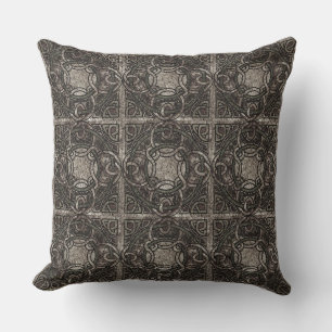 Textured Celtic Knots Pattern Throw Pillow