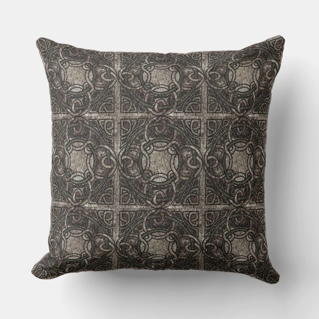 Textured Celtic Knots Pattern Throw Pillow (Front)