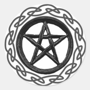 Textured Celtic Pentacle Classic Round Sticker