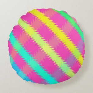 Textured Check Round Pillow