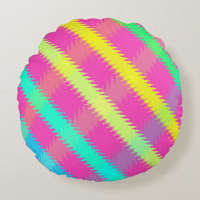 Textured Check Round Pillow (Front)
