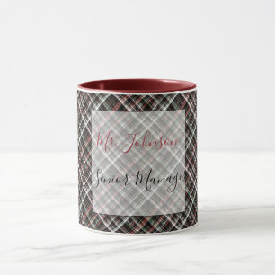Textured Christmas tartan. Mug