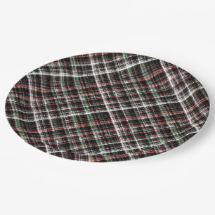 Textured Christmas tartan.  Paper Plate