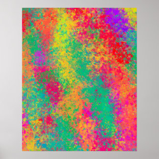 Textured Colorful Abstract Watercolour Painting Poster