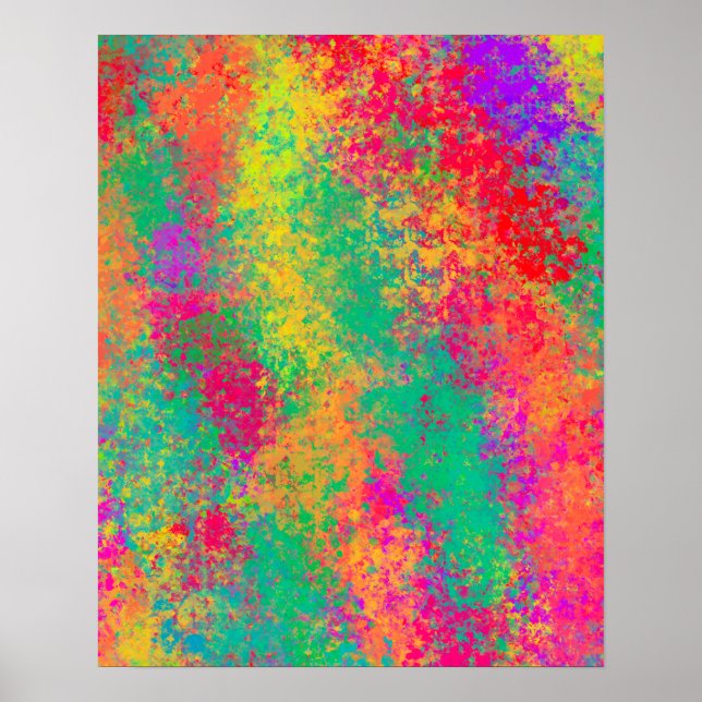 Textured Colorful Abstract Watercolour Painting Poster (Front)