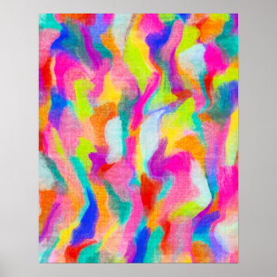 Textured Colourful Abstract Watercolour Painting Poster