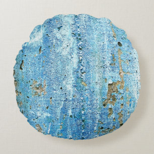 Textured concrete wall, rust stains. round pillow