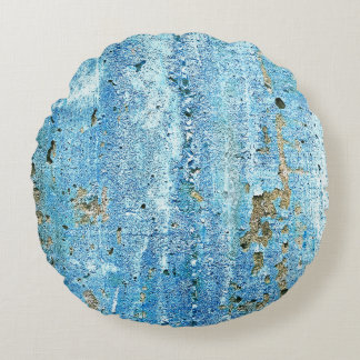 Textured concrete wall, rust stains. round pillow