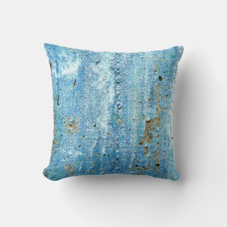 Textured concrete wall, rust stains. throw pillow