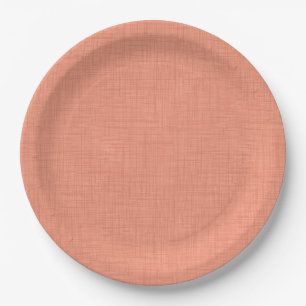 Textured coral "soothing coral". popular solid paper plate