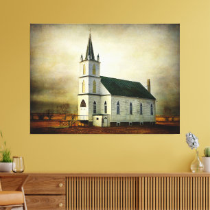 Textured Country Church Canvas Print
