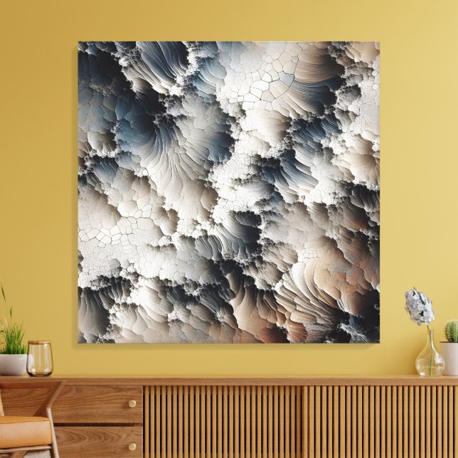 Textured Crackle Contemporary Abstract Canvas Print (Insitu(LivingRoom))