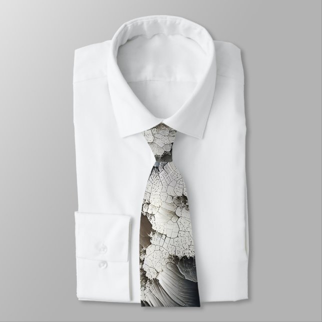 Textured Crackle Contemporary Abstract Tie (Tied)