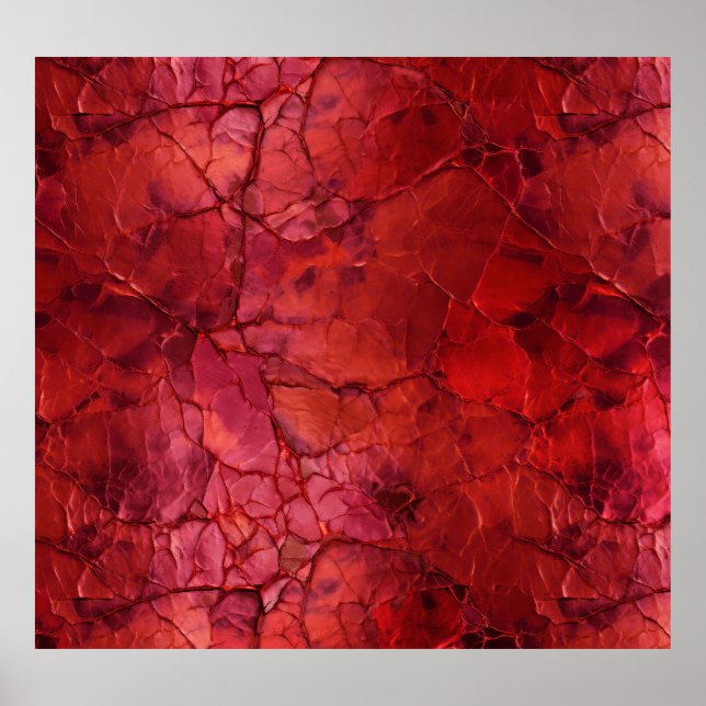 Textured , Cracks, Vains in Deep Red Poster (Front)