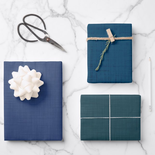 Textured dark Blue  Wrapping Paper Sheet (Front)