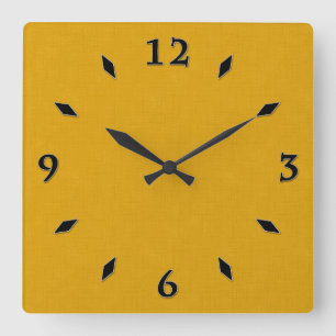 Textured Dark Gold Square Wall Clock