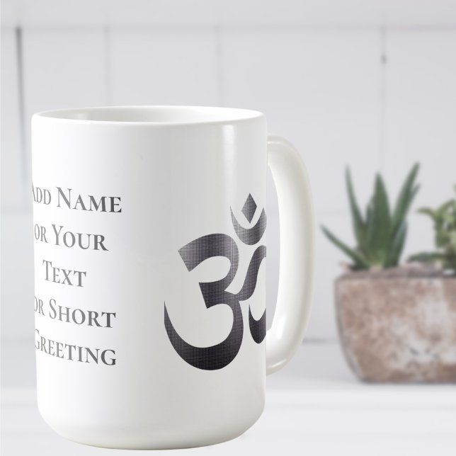 Textured Dark Grey Om Symbol, 15oz Coffee Mug (Creator Uploaded)