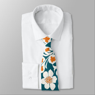Textured Decorative Flowers Pattern Tie