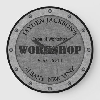 Textured Effect Shop Workshop Shed Man Cave Clock