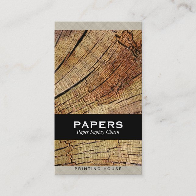 Textured Fabric with Wood Cut Business Card (Front)