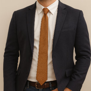 Textured Faux Leather Ginger Neck Tie