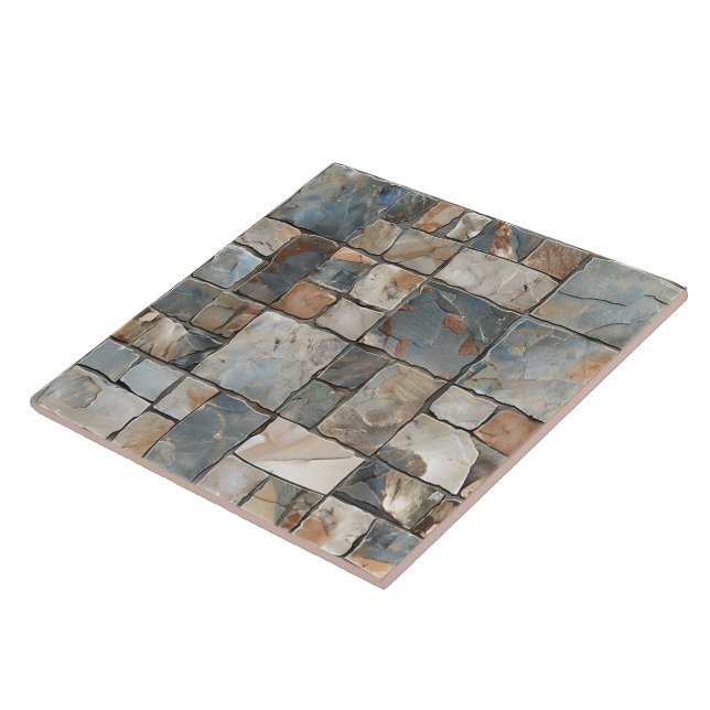 Textured Flagstone Tiles in Earthy Tones (Side)