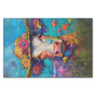 Textured Floral Whimsical Cow Painting Decouapge