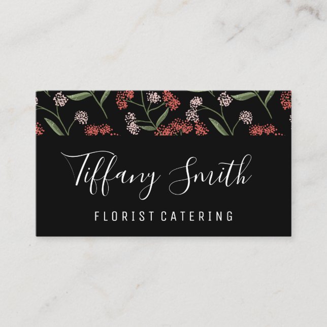 Textured Flower Pattern Business Card (Front)