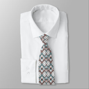 Textured geometric diamond pattern. tie