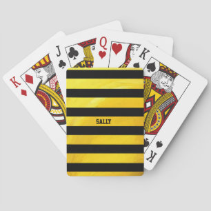 Textured gold and black stripes playing cards