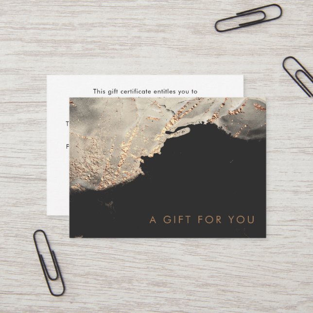 Textured Gold Faux Foil Gift Certificate (Front/Back In Situ)
