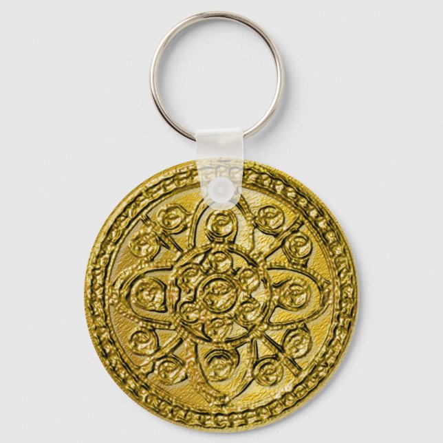 Textured Gold Filigree Keychain (Front)