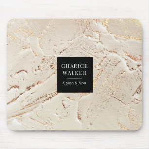 textured gold modern monogram Mouse pad