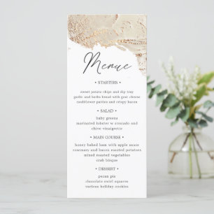 Textured Gold Wedding Dinner Menu Card